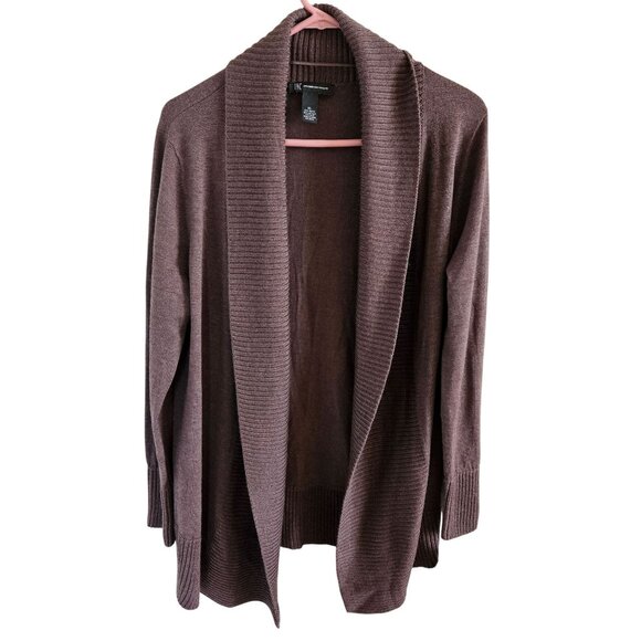 INC International Concepts NWT Size XL Open Shawl Collar Sweater Classic Brown - Picture 1 of 7